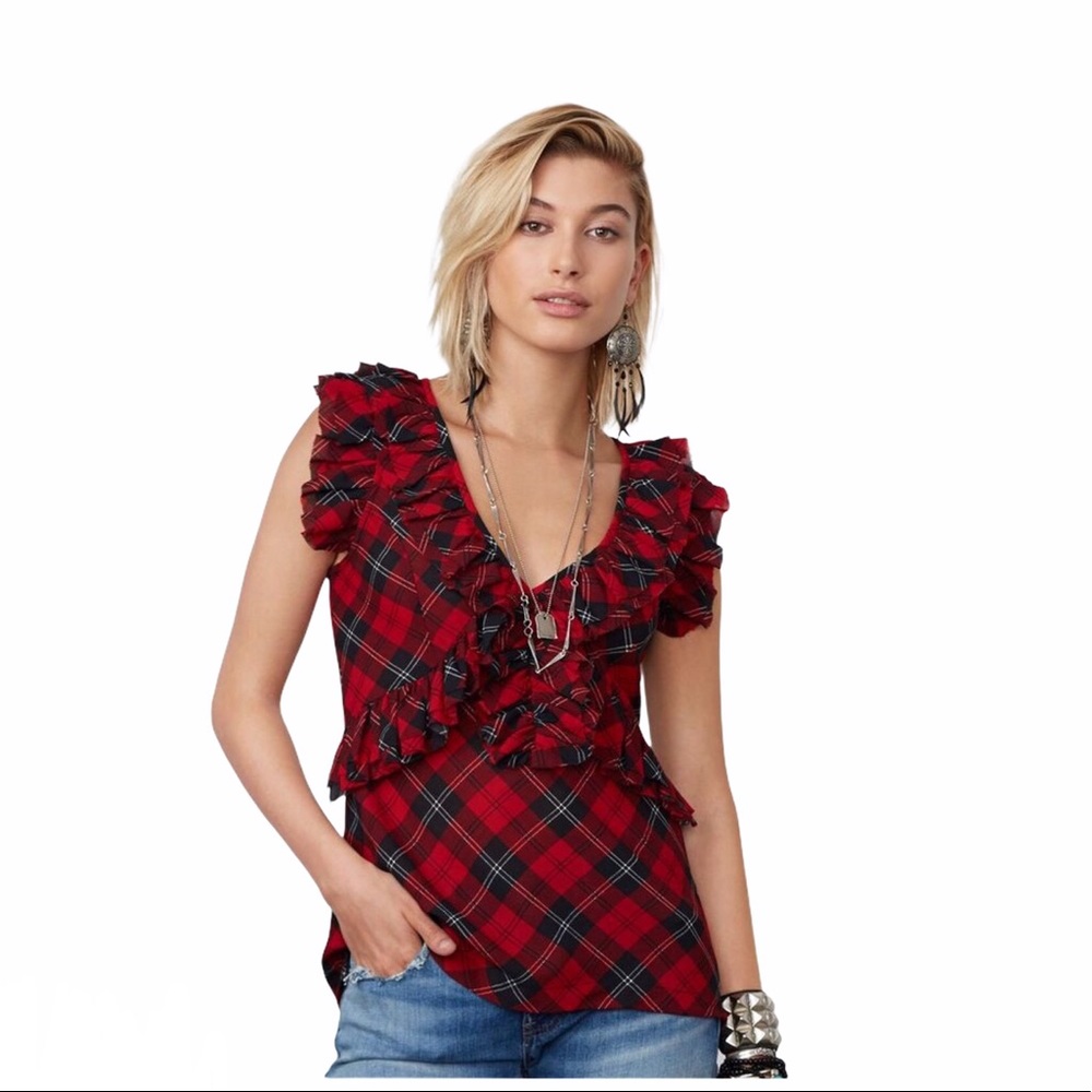 Denim and Supply Ralph Lauren Red Plaid Top